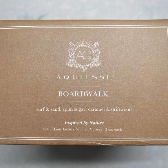 Aquiesse Boardwalk Set of 4 Votive Luxury Candles 2 oz ea NEW - Picture 2 of 3